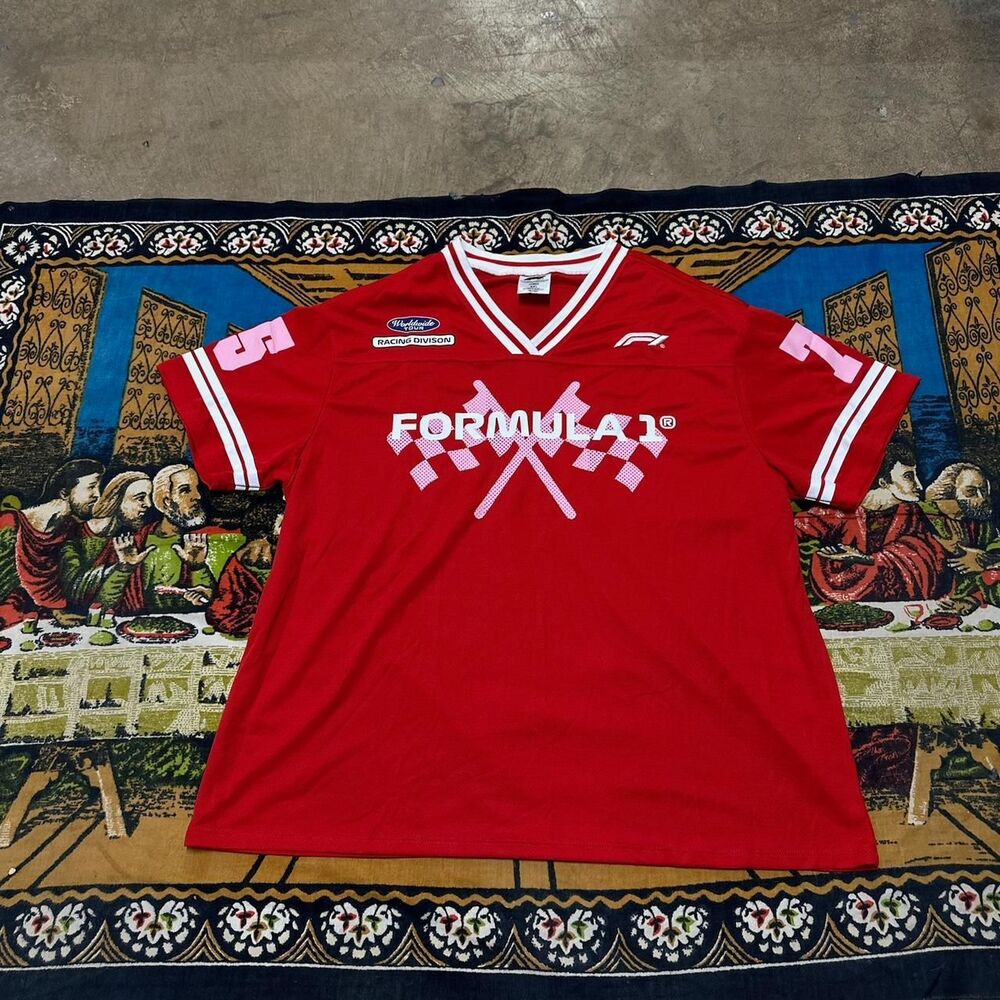 Formula 1 jersey tshirt Size xxl red white jersey baggy oversized cars f1 racing - Picture 4 of 7